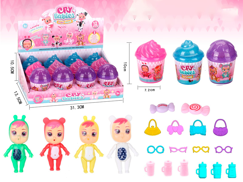 12PCS Ice Cream Cup Crying Doll