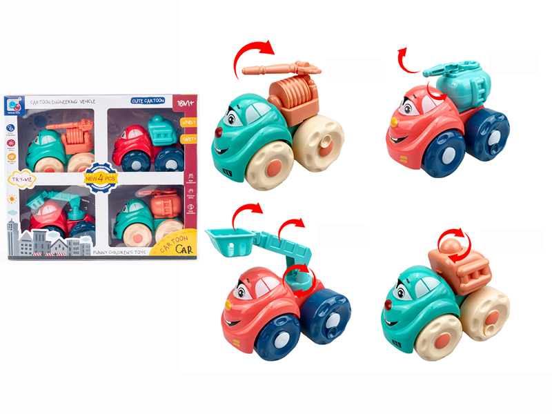 Pull Back Cartoon Fire Engine