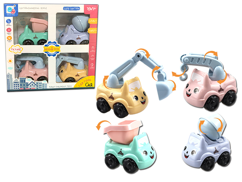 Pull Back Cartoon Engineering Truck