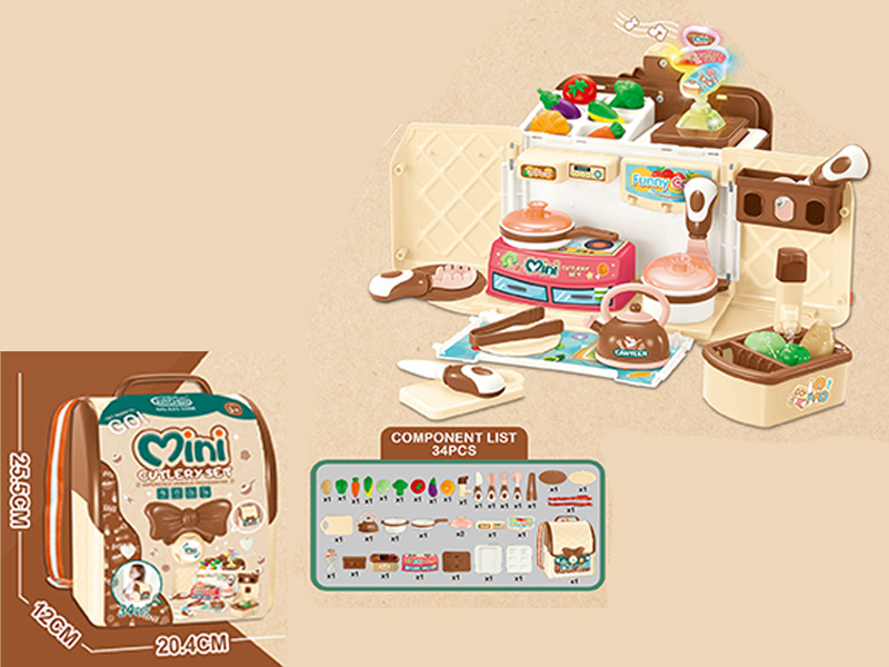 Schoolbag Kitchenware Set With Light And Music