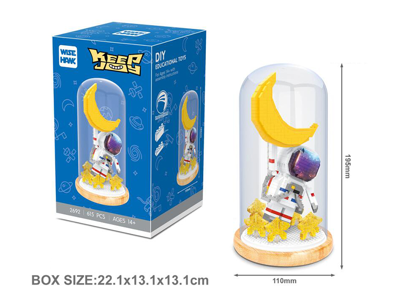 Astronaut Star And Moon Building Blocks(With Colorful Lights)615PCS