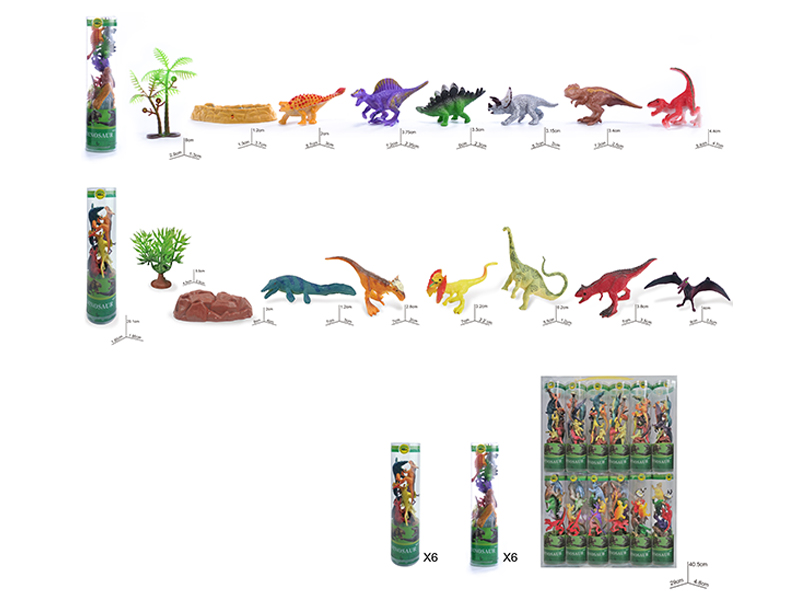 12 PVC Painted Dinosaurs