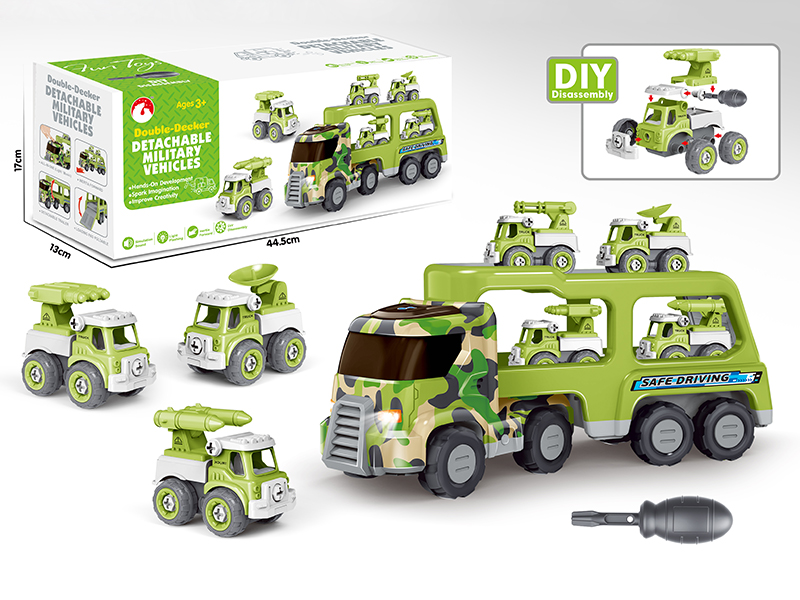 Inertia Double-Decker Detachable Military Trucks With Sound And Light
