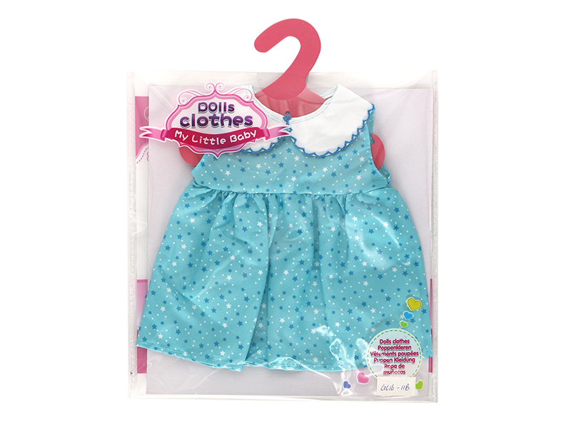 Doll Dress - Blue Star Curved Tooth Collar Skirt