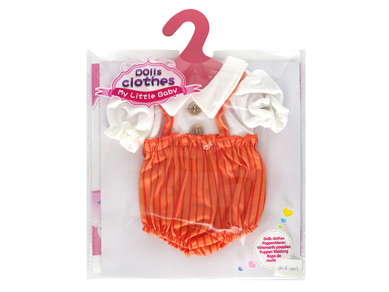 Doll Dress - Orange Striped Suspenders