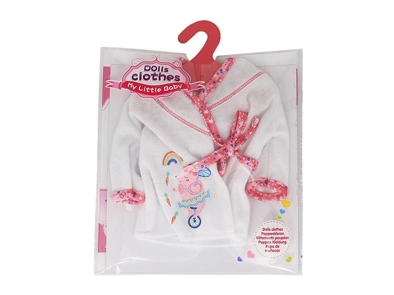 Doll Dress - Red Striped White Pajamas