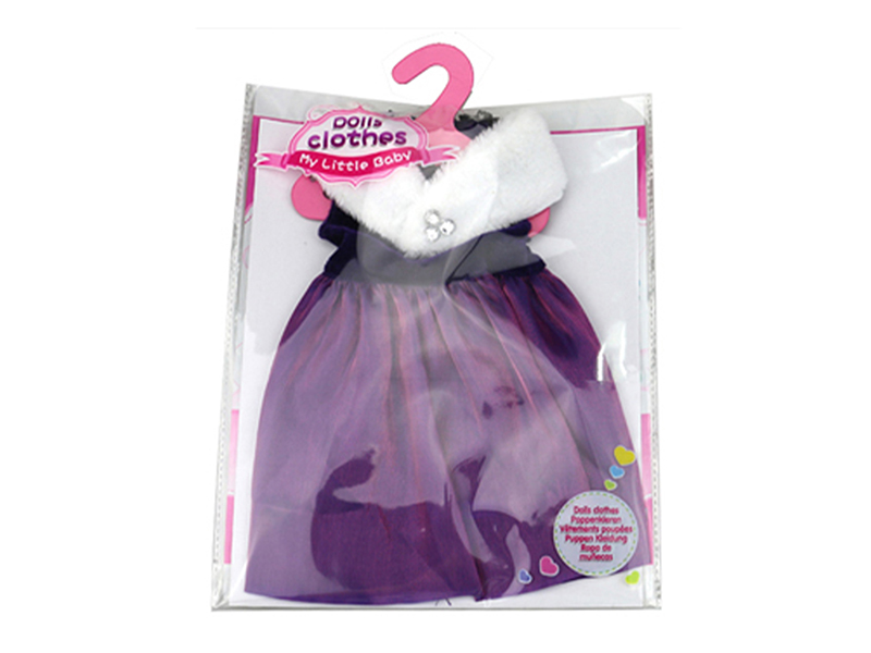 Doll Dress - Purple Skirt + White Scarf