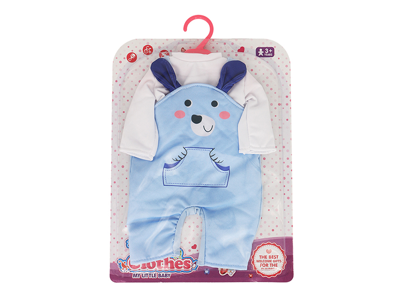 Doll Dress - Bear Suspenders