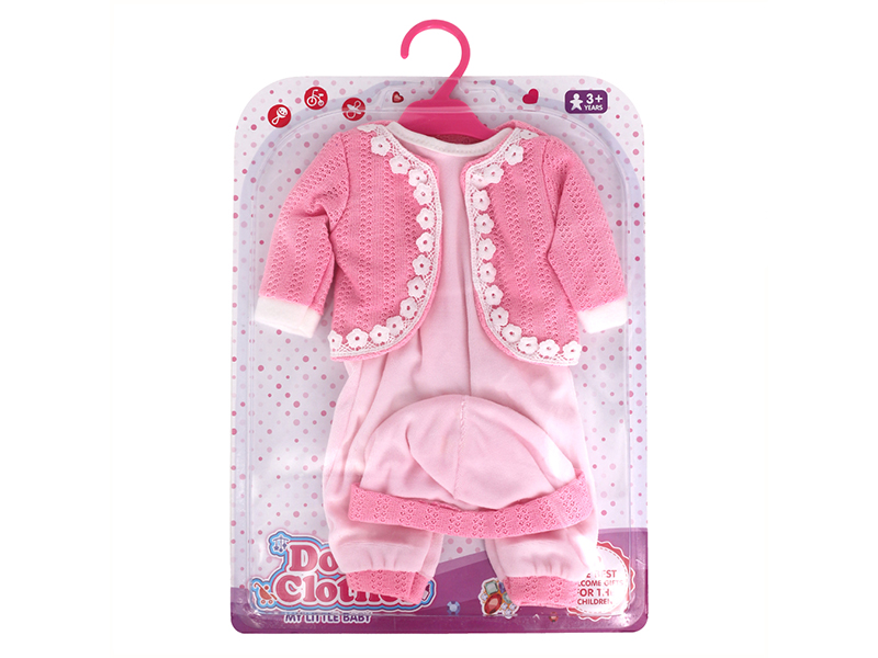 Doll Dress - Pink Wool Jacquard One-Piece Suit
