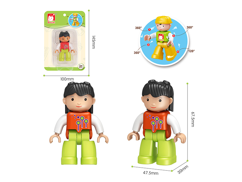 Large Particle Diy Assembled Building Block Doll