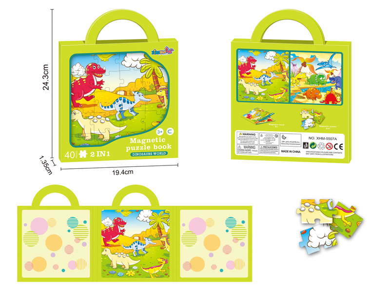 Dinosaur World Magnetic Puzzle Book