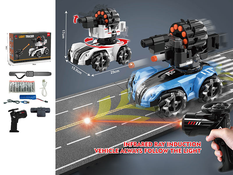 12-Channel Infrared Ray Induction Shooting Soft Bullet Remote Control Tank(Dual Remote Controller)