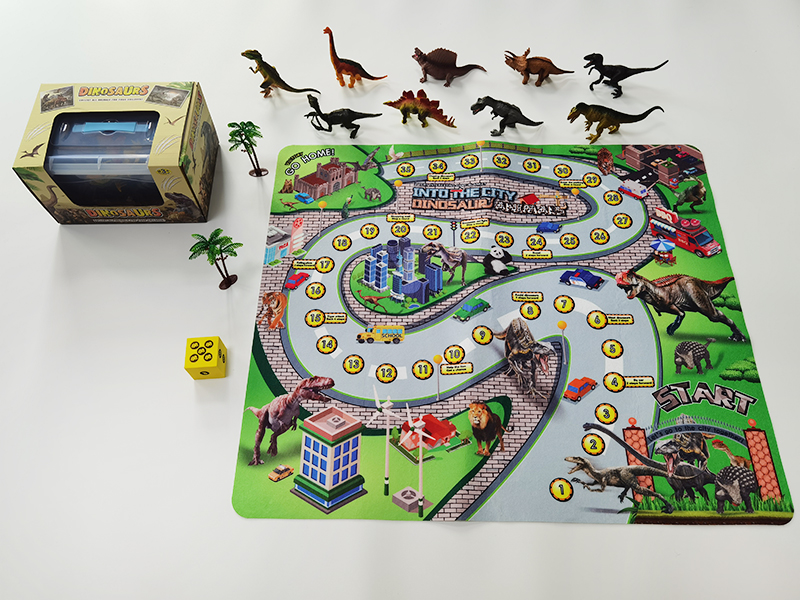 Dinosaur Into Town Game Carpet