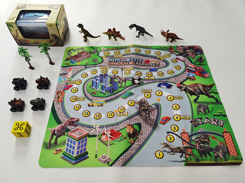 Dinosaur Dinosaur Car Into Town Game Carpet