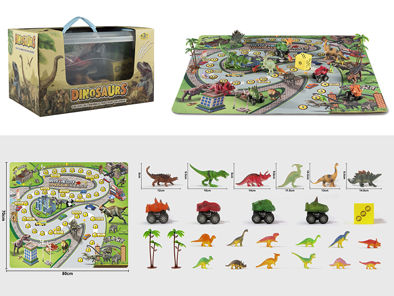 Dinosaur Into Town Game Carpet