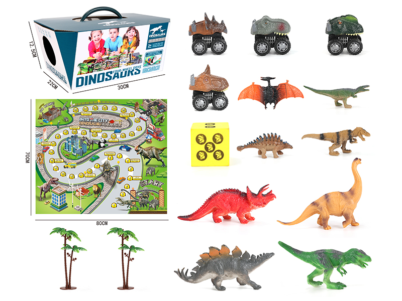 Dinosaur + Dinosaur Car Into Town Game Carpet