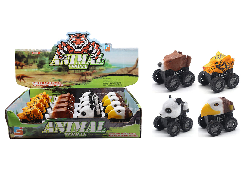 Animal Head Friction Car 16pcs