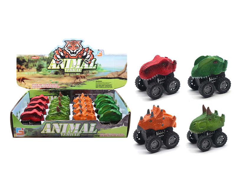 Dinosaur Head Pull Back Car 16pcs