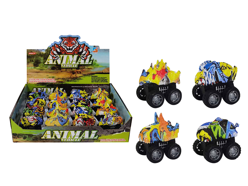 Dinosaur Head Pull Back Car 16pcs