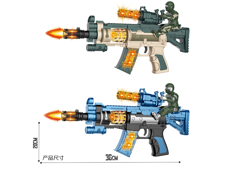 Spray-Painted Electric Simulation Gun With Soldiers,Lights,Sound And Action