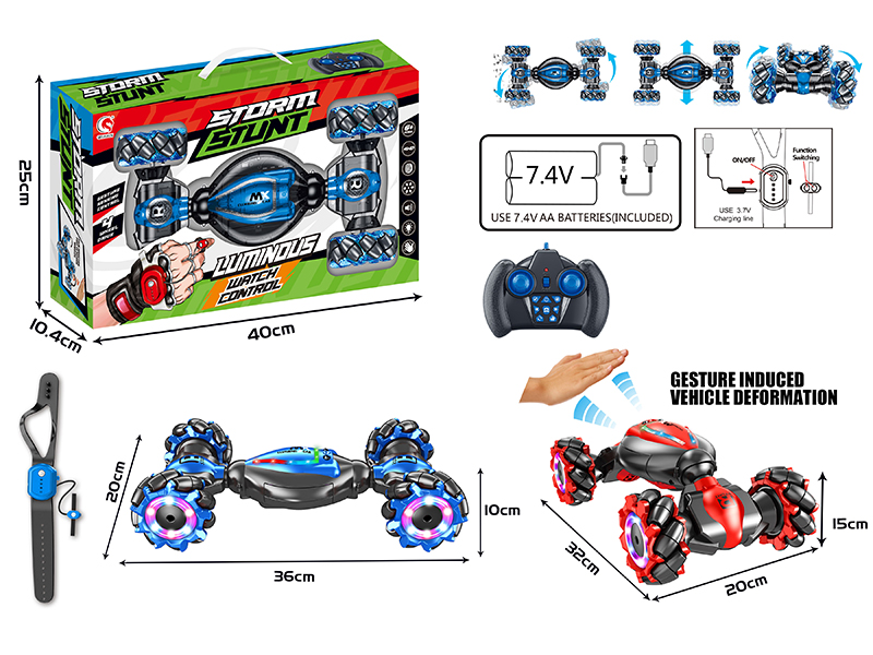 1:12 12-Channel Remote Control Gesture Sensing Mecanum Wheel Stunt Car(Dual Remote Controller)
