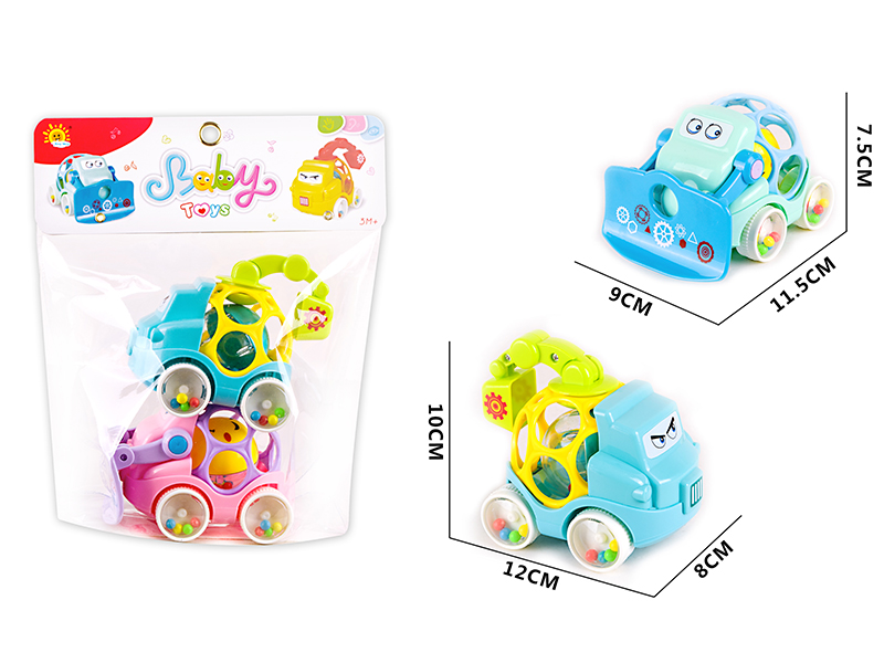 2pcs Soft Plastic Bulldozer Excavator Bell Car