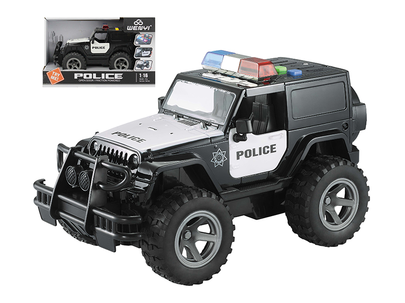 1:16 Friction Police Car(Four Buttons,Light & Sound,Opening Door)