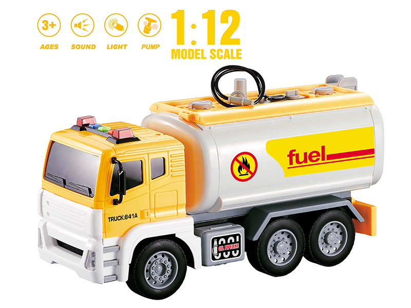 1:12 Friction Oil Tank Truck(Sound,Light,Water Spray)