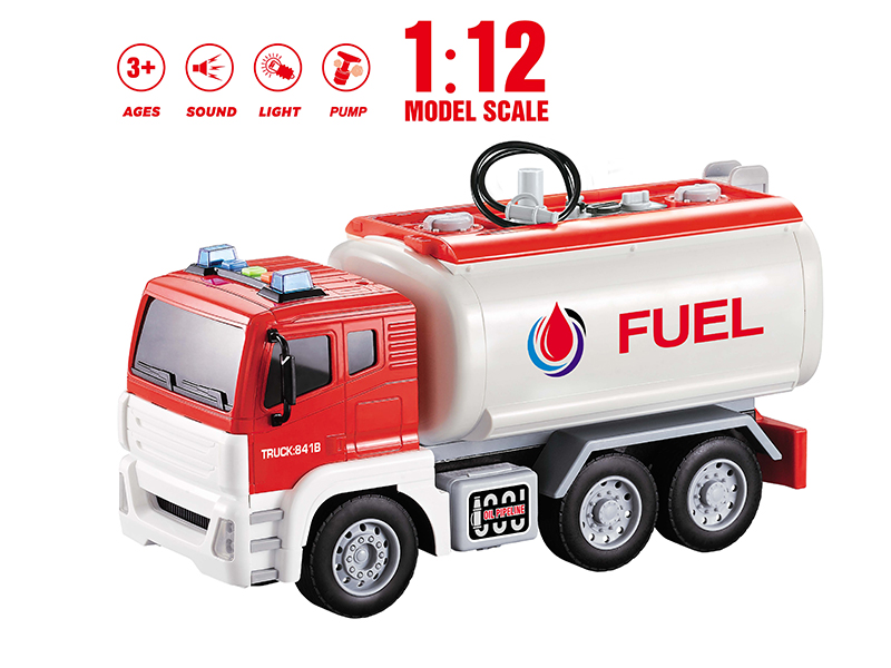 1:12 Friction Oil Tank Truck(Sound,Light,Water Spray)