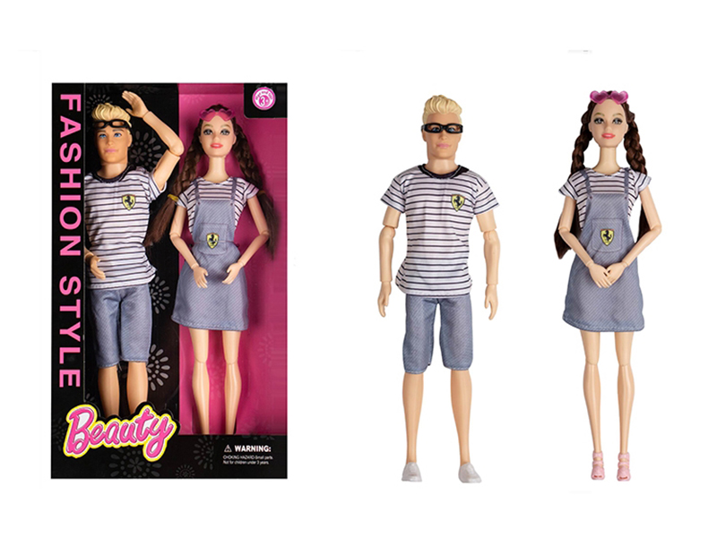 11.5 Inch Solid 12 Joint Fashion Couple Doll With Small Glasses