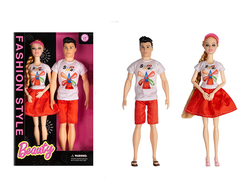 11.5 Inch Solid 12 Joint Fashion Couple Doll With Small Hat Live Hand Man