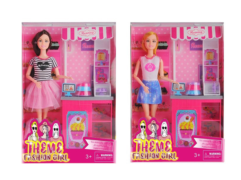 Dessert Theme 11.5 Inch Solid 11 Joint Fashion Short Skirt Doll With Dining Table Blister Suit