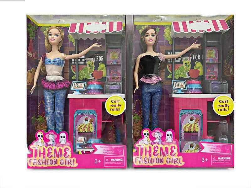 Dessert Theme 11.5 Inch Solid Live Hand Fashion Doll With Table Blister Suit