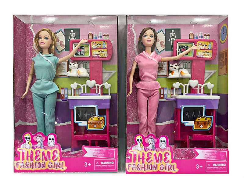 Theme 11.5 Inch Solid Live Hand Fashion Doll With Ecg, Pet Cat, Table Accessories