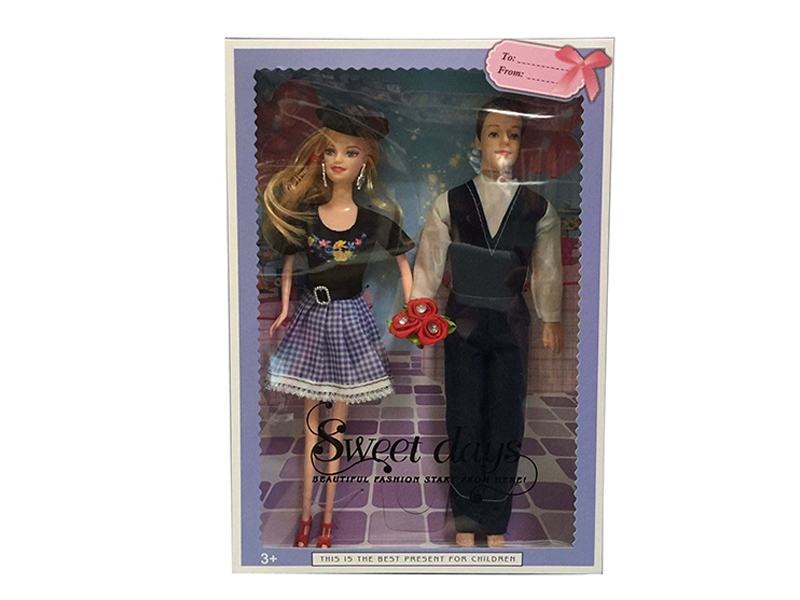 11.5 Inch Semi Solid Fashion Doll Plus 11.5 Inch Fashion Men With Flowers