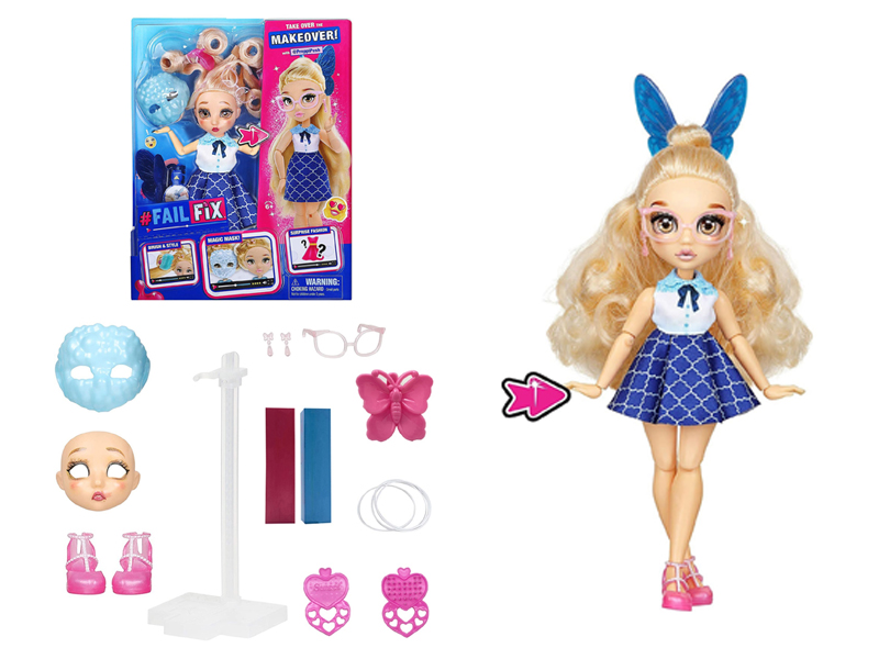 9 Inch 11 Joint Solid 3D Real Eyes Face Changing Makeup Doll Hair With Fragrance