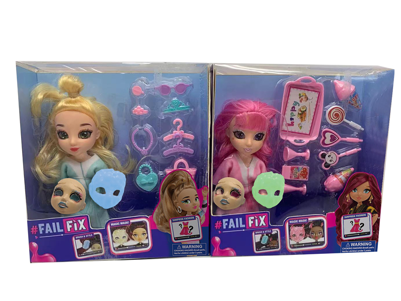 6 Inch Solid 3D Real Eyes Face Changing Makeup Pajamas Doll Hair With Fragrance