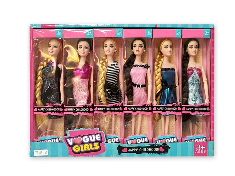 12Pcs 11.5 Inch Solid Live Hand Fashion Short Skirt Doll