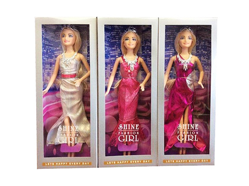 11.5 Inch Solid Evening Dress Doll With Crown And Necklace