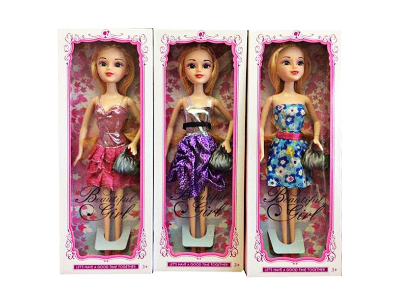 11.5 Inch Solid 3D Real Eye Fashion Doll With Handbag