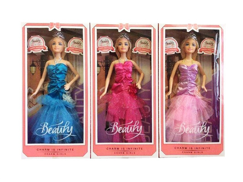 11.5 Inch Solid Evening Dress Doll With Crown