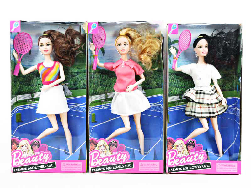 11.5 Inch Solid 11 Joint High-End Short Skirt Girl With Tennis Racket