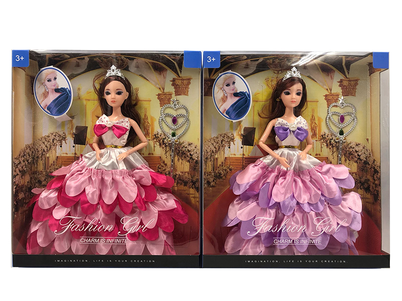 11.5 Inch Two Mixed 3D Eye Wedding Dress Doll With Scepter