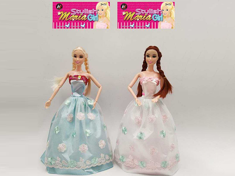 11.5 Inch Solid Long Hair Joint Princess Dress Doll