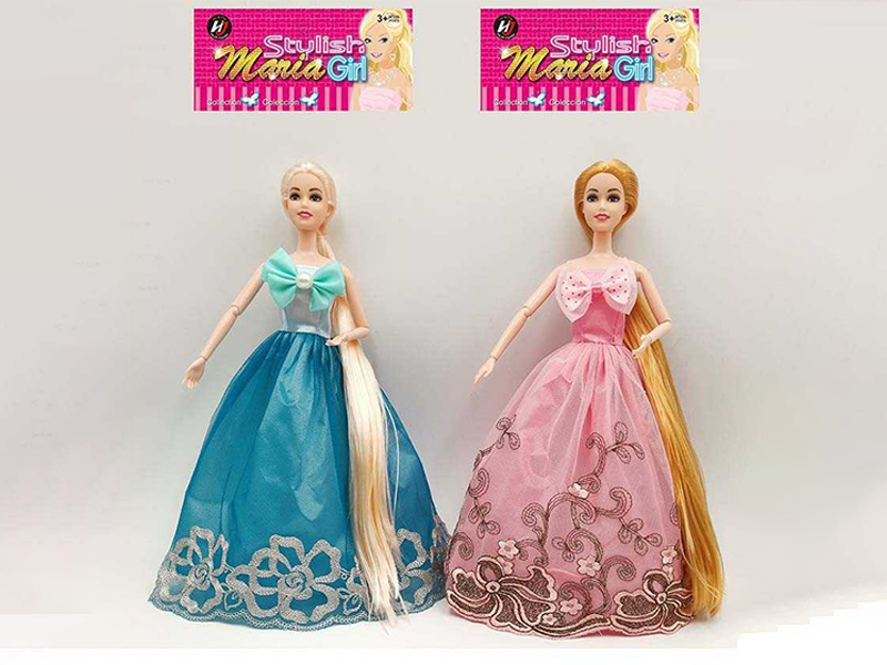 11.5 Inch Solid Long Hair Joint Princess Dress Doll