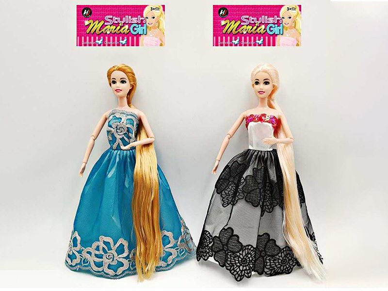 11.5 Inch Solid Long Hair Joint Princess Dress Doll