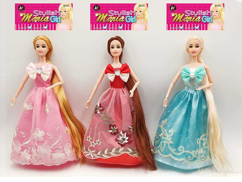 11.5 Inch Solid Long Hair Joint Princess Dress Doll