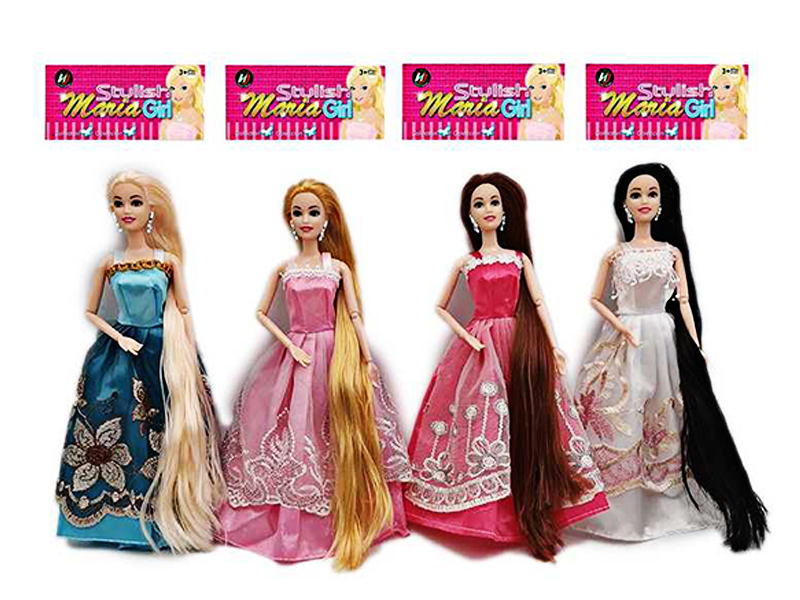11.5 Inch Solid Long Hair Joint Princess Dress Doll