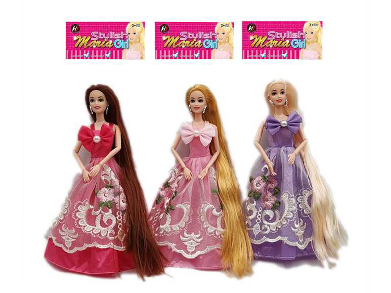 11.5 Inch Solid Long Hair Joint Princess Dress Doll