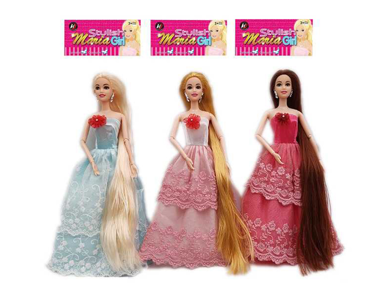 11.5 Inch Solid Long Hair Joint Princess Dress Doll